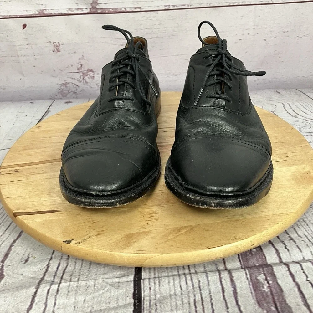 Frye Mens 11D Black Leather Cap Toe Oxford Dress‎ Shoes Made Mexico